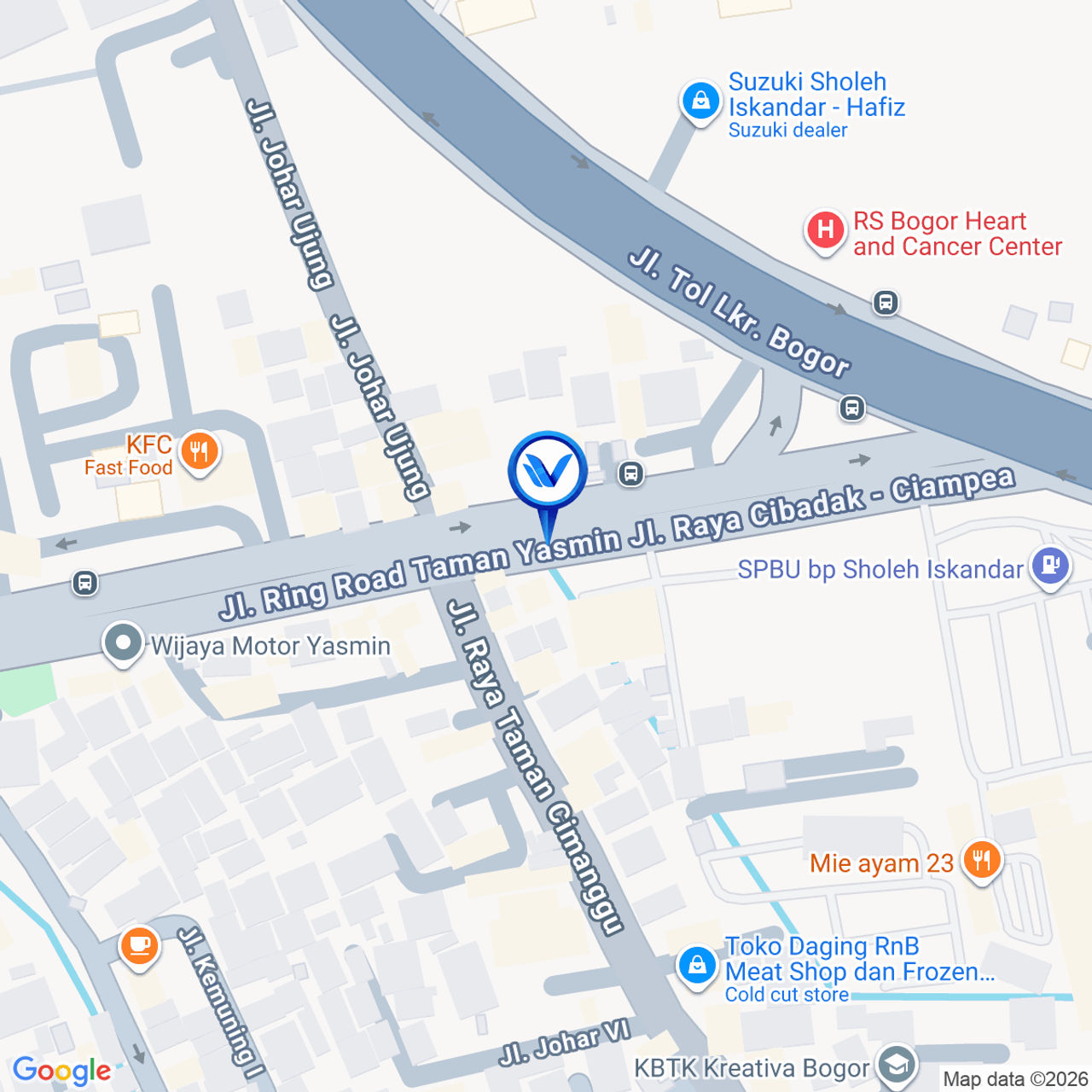 Peta Lokasi JL. Kh. Abdullah Bin Nuh (Dekat Transmart Yasmin), Bogor
