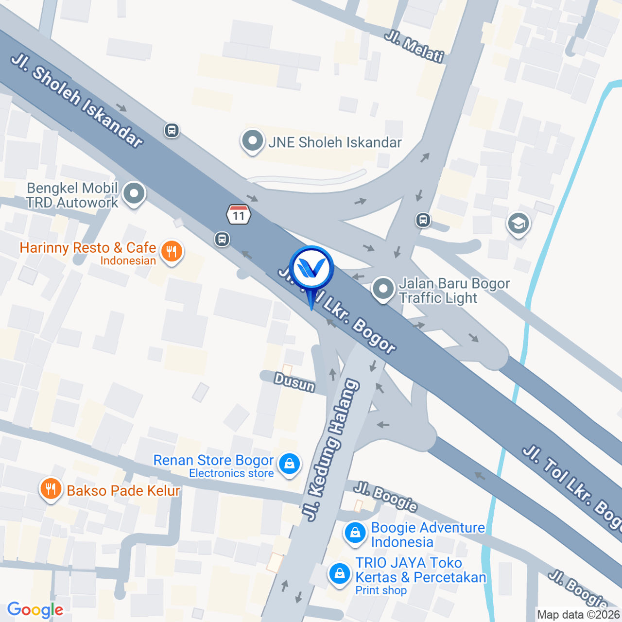 Peta Lokasi JL. KH. Soleh Iskandar (Perempatan BORR), Bogor