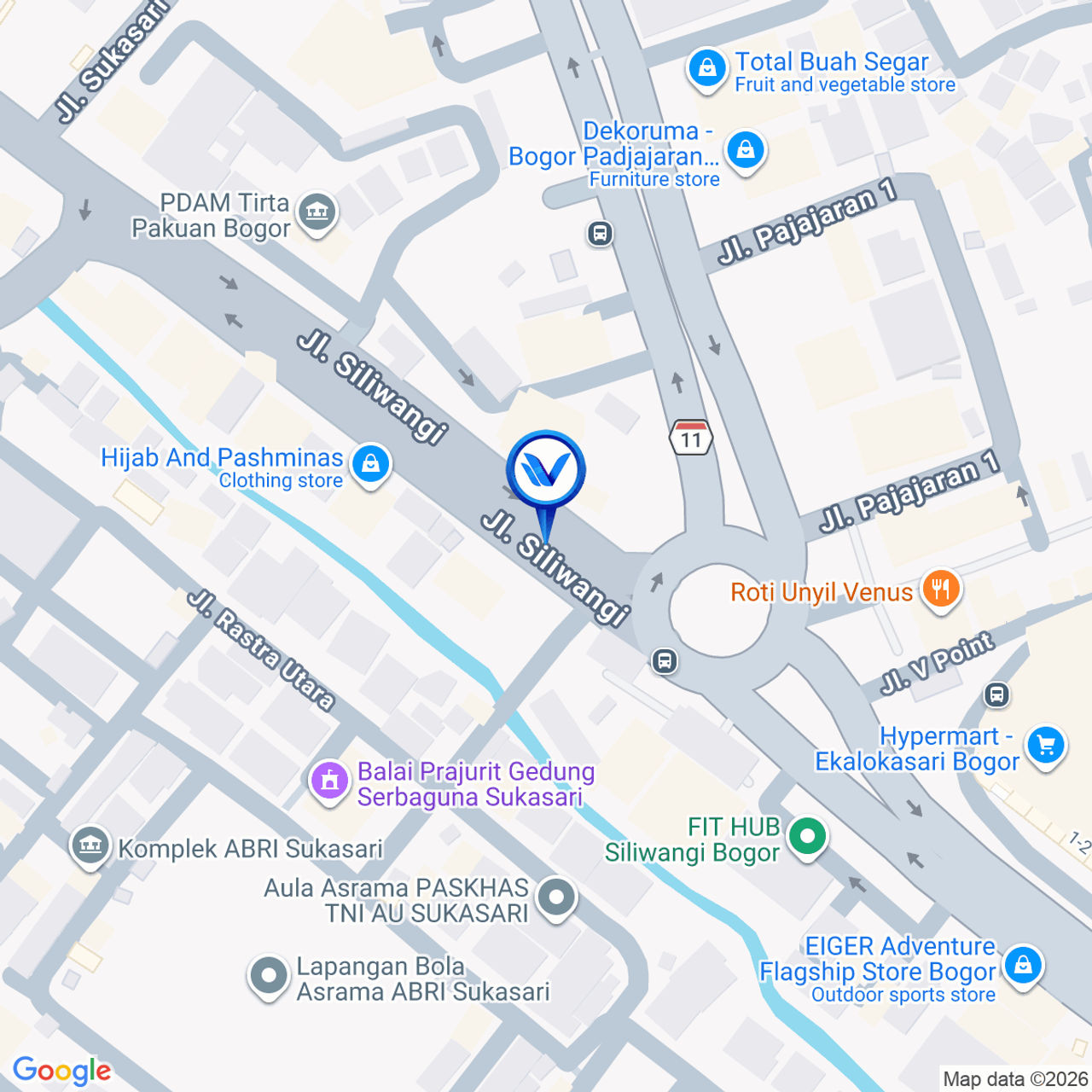Peta Lokasi JL. Siliwangi (dekat PDAM), Bogor