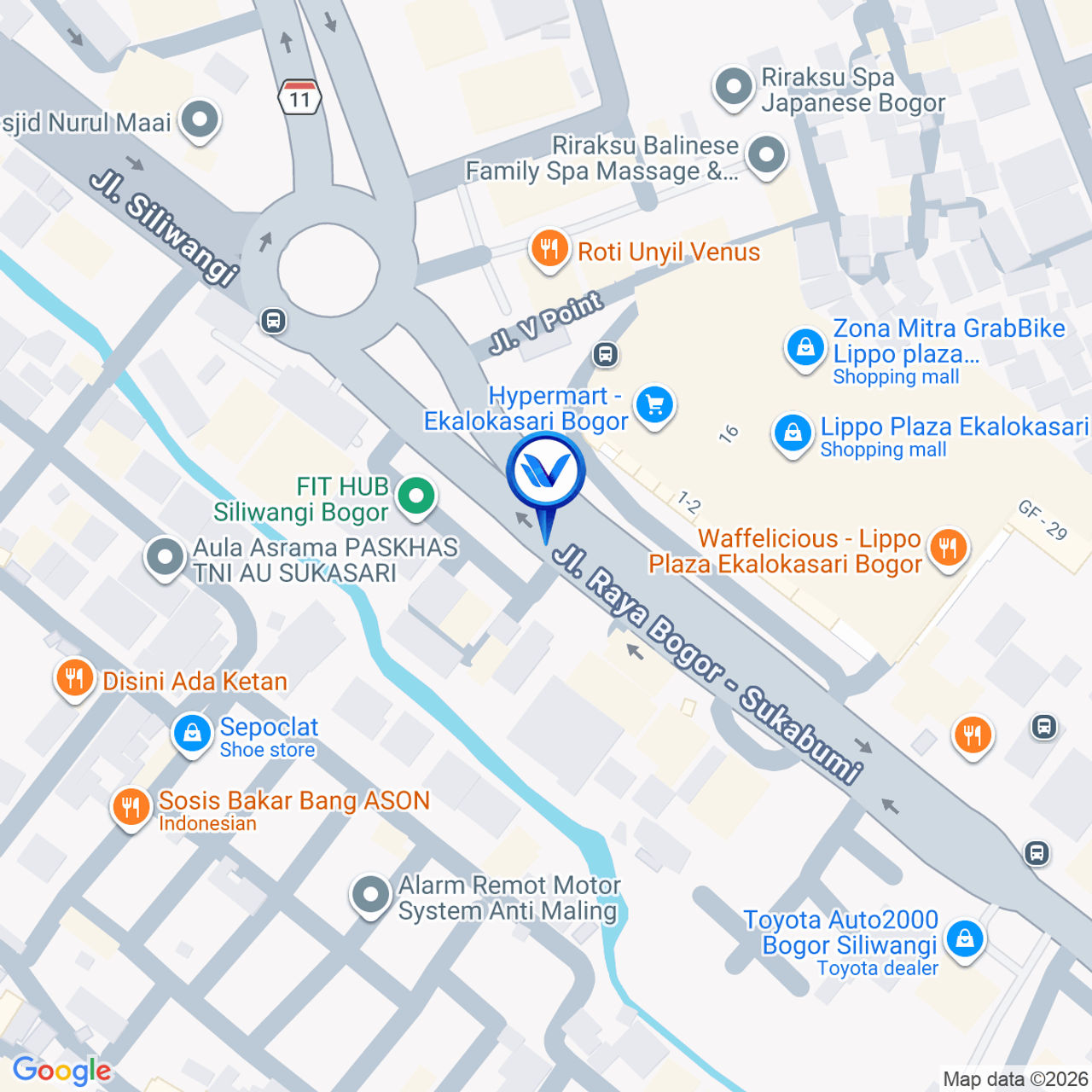 Peta Lokasi JL. Siliwangi (Depan Ekalokasari Plaza), Bogor