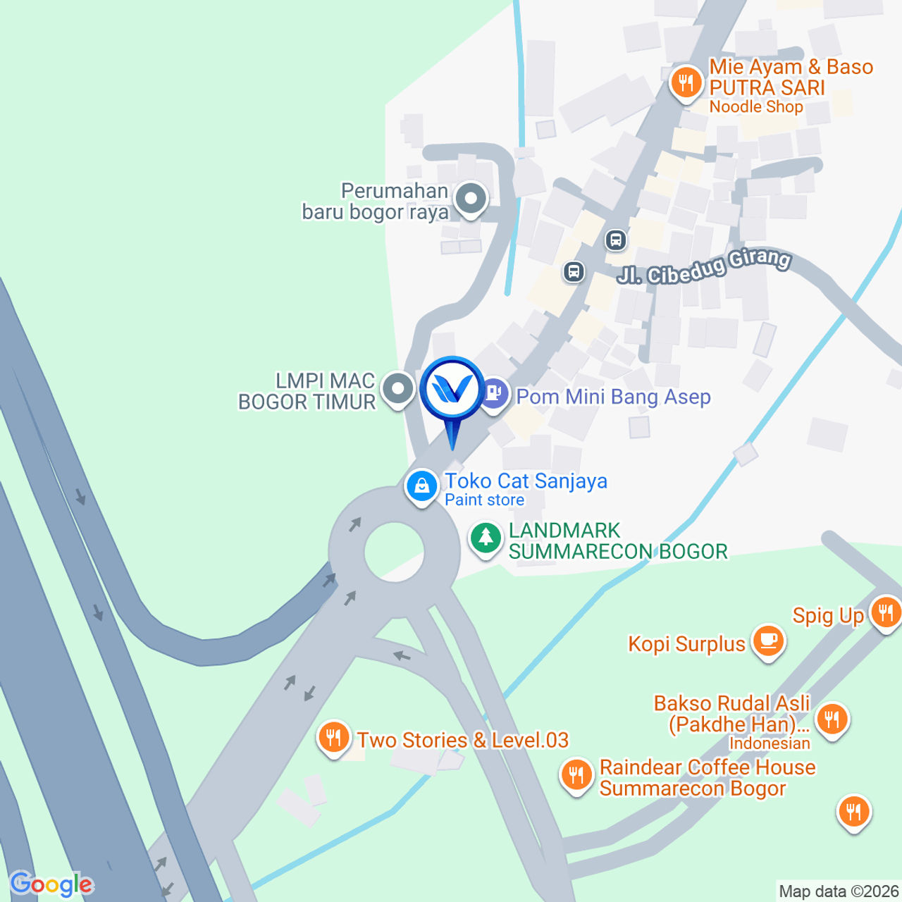 Peta Lokasi JL. Sukaraja - Katulampa (Bunderan Summarecon), Bogor