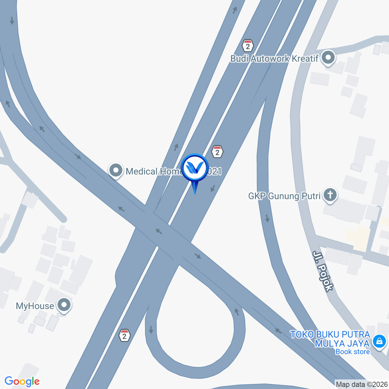 Peta Lokasi TOL Jagorawi KM 24 + 100, Bogor