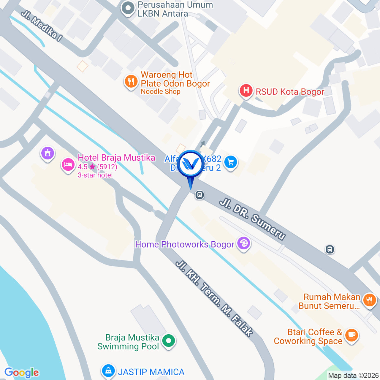 Peta Lokasi JL. DR. Semeru (Seberang RSUD), Bogor