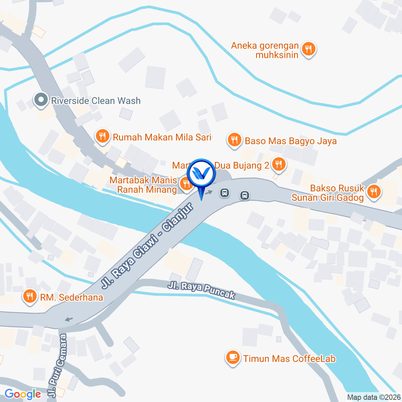 Peta Lokasi JL. Raya Puncak (Jembatan Gadog), Bogor
