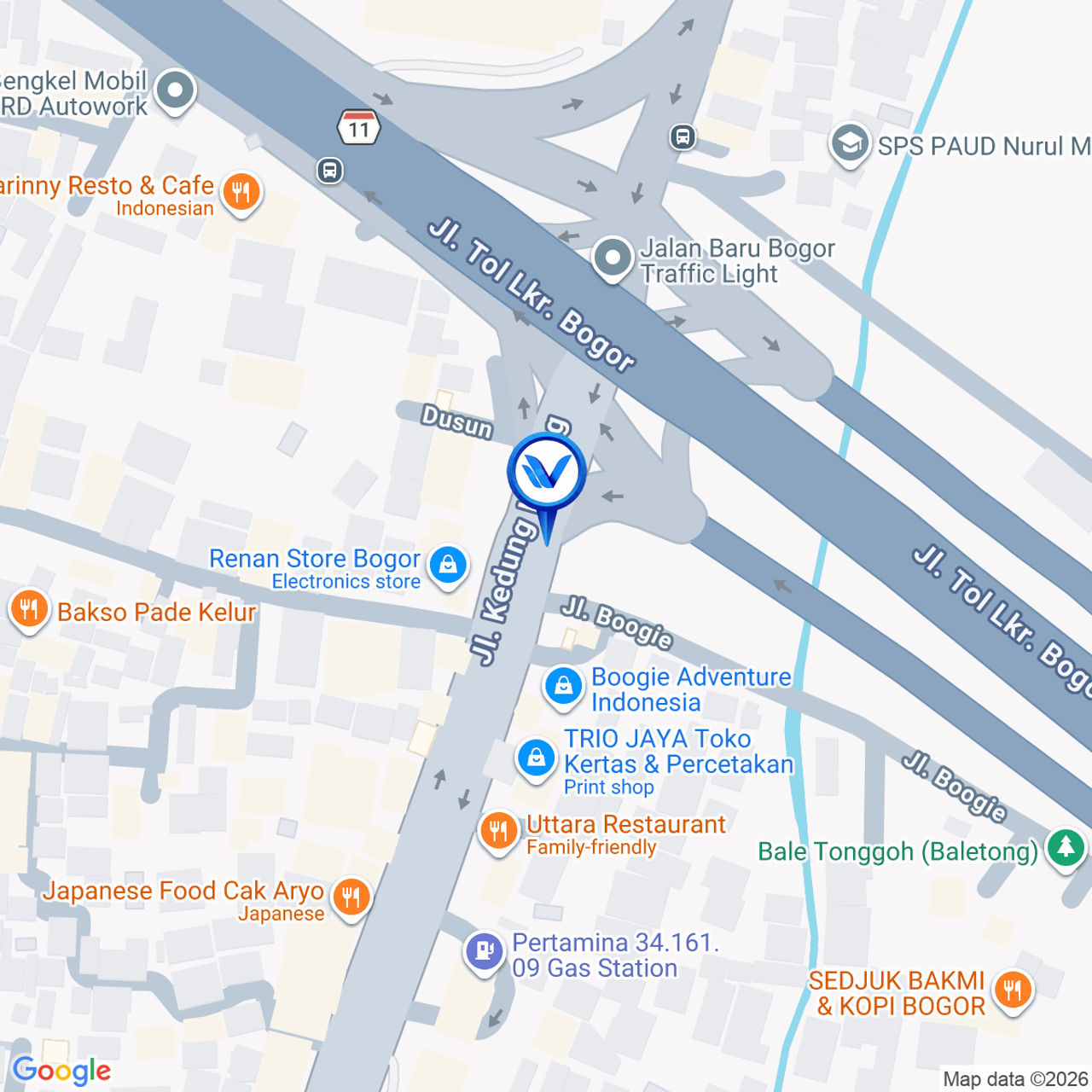 Peta Lokasi JL. KS. Tubun (Perempatan Tol BORR), Bogor
