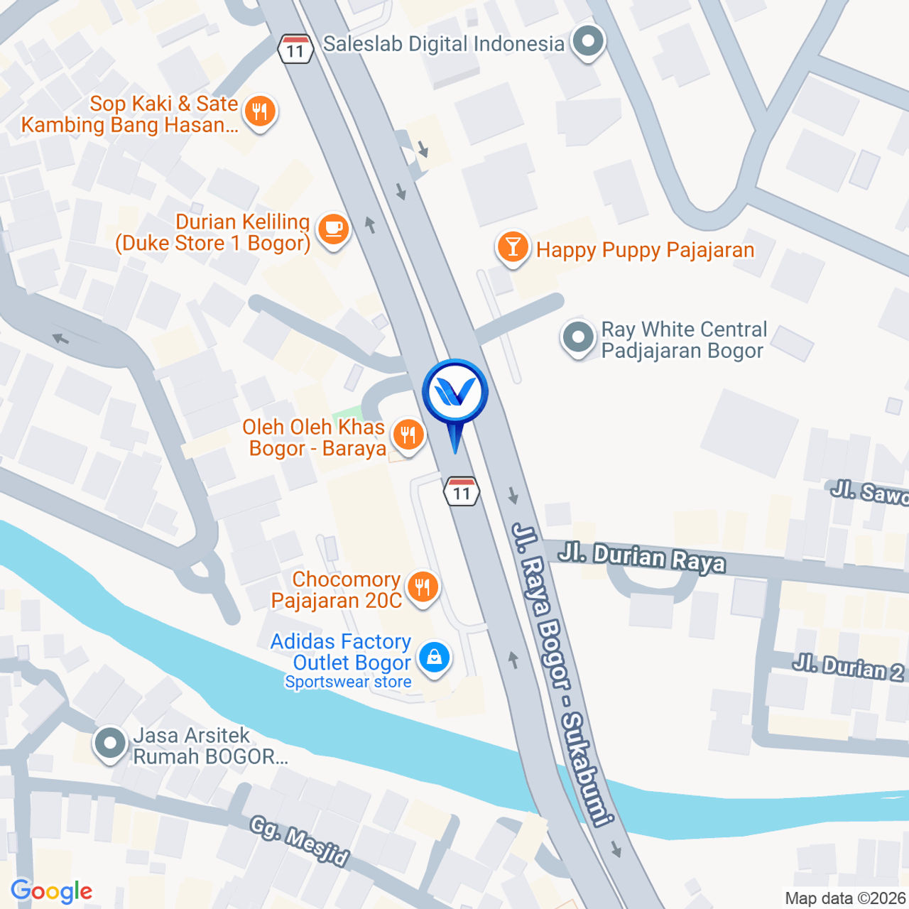 Peta Lokasi JL. Raya Pajajaran (Depan Balai Binarum), Bogor