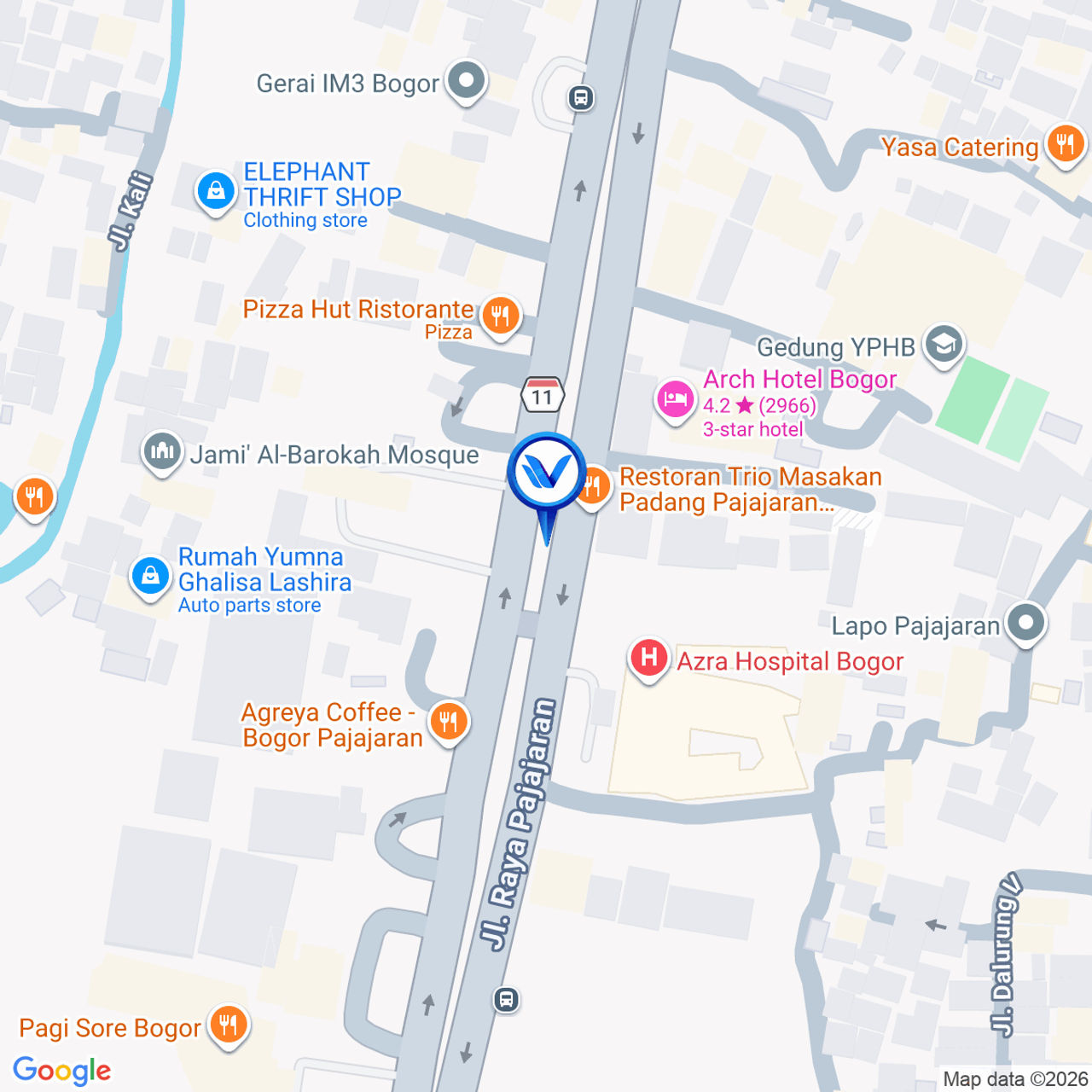 Peta Lokasi JL. Pajajaran (Dkt RS Azra),Bogor