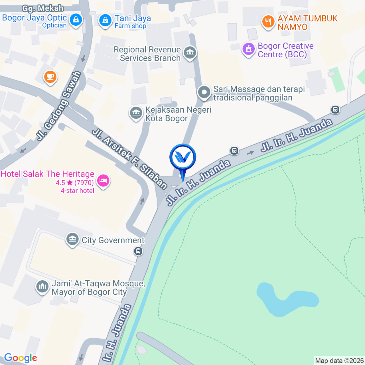 Peta Lokasi JL. Ir. H. Juanda (Hotel Salak Bogor), Bogor