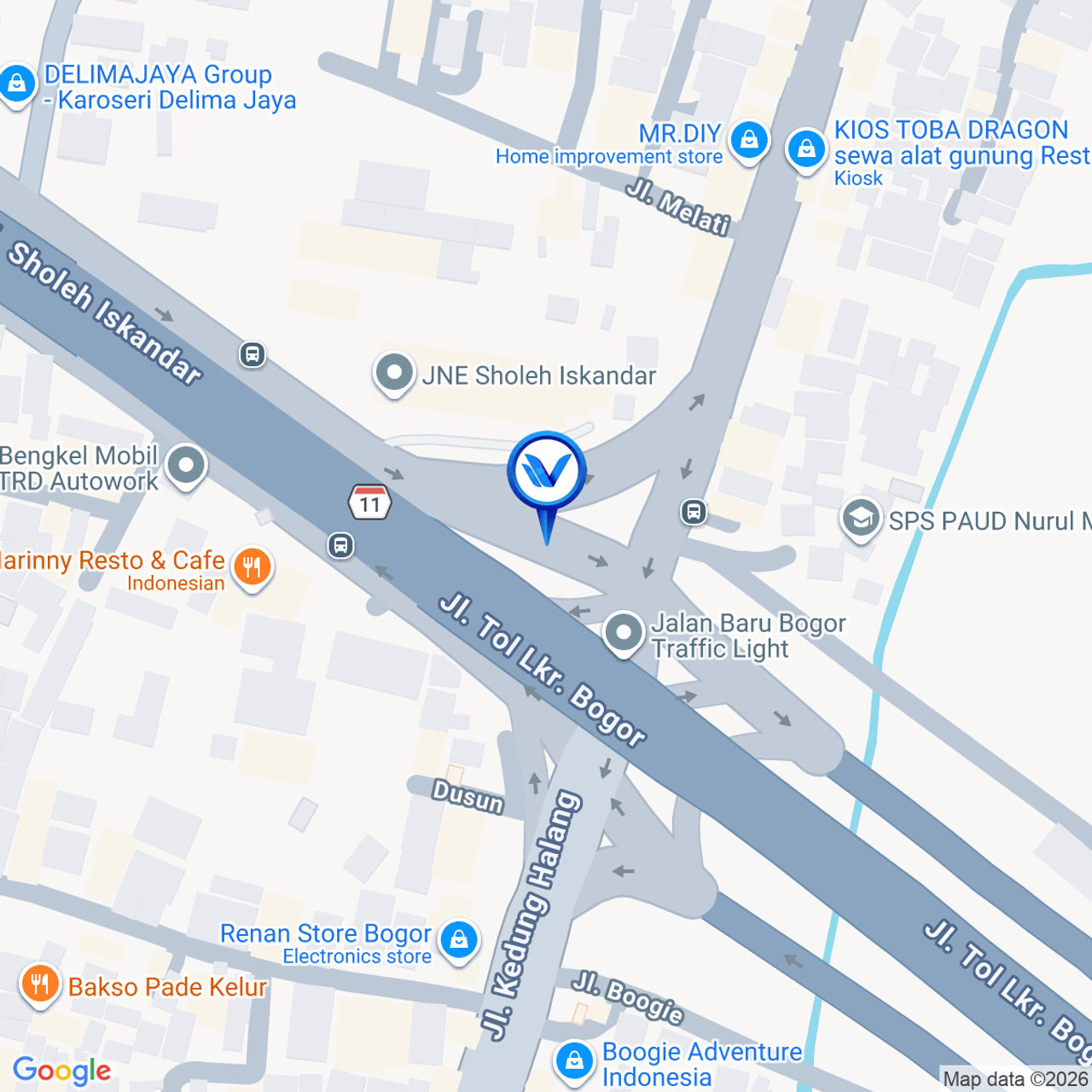 Peta Lokasi JL. KS.Tubun (Taman Flyover Borr), Bogor