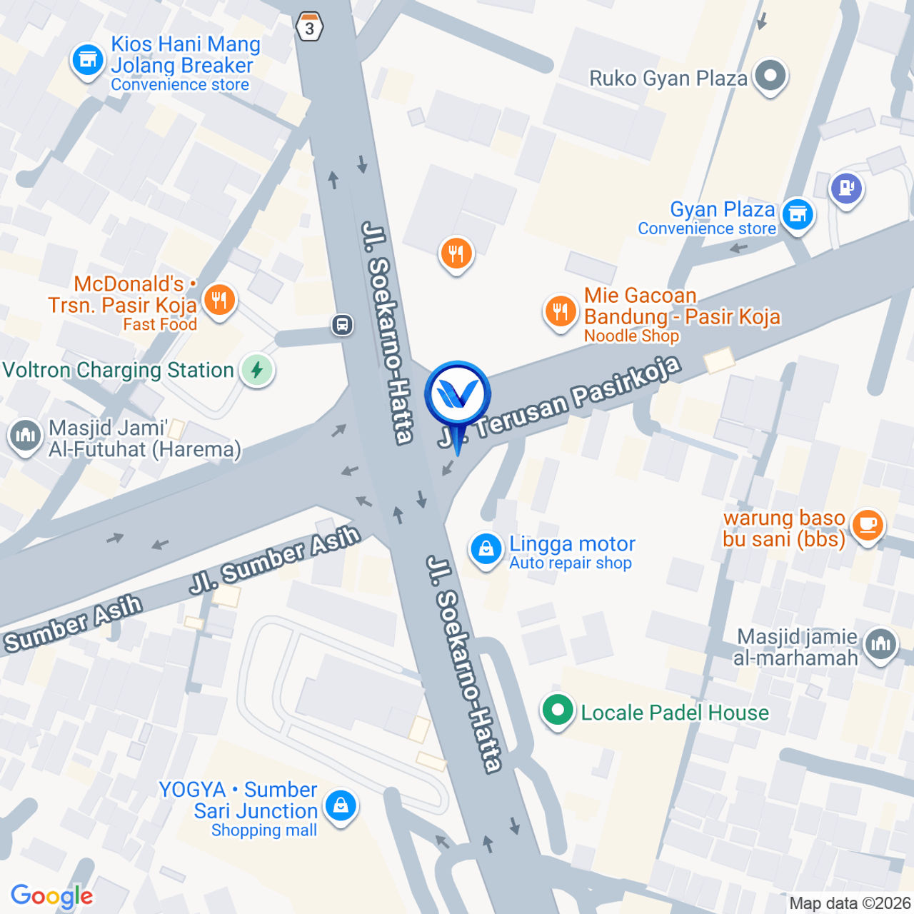 Peta Lokasi JL. Pasir Koja (Keluar Tol Pasir Koja), Bandung
