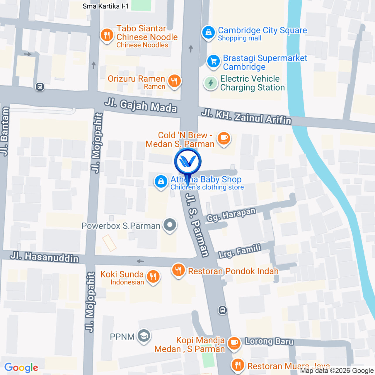 Peta Lokasi JL. S Parman, Medan