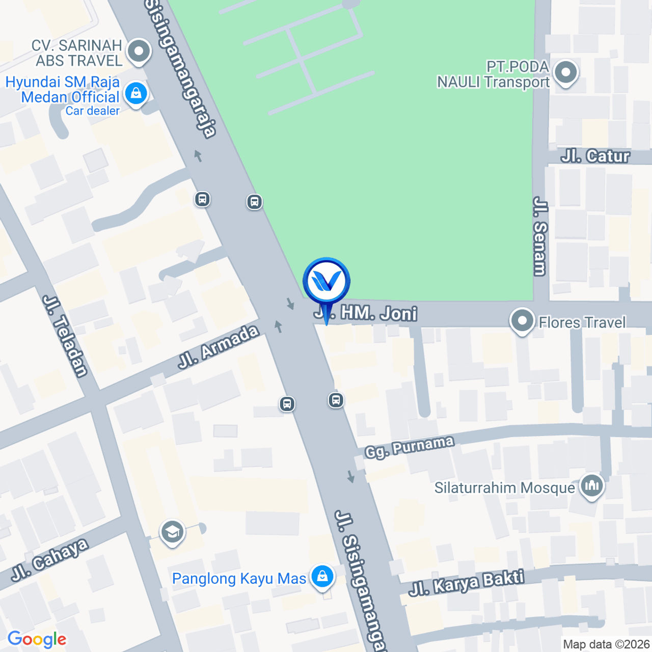 Peta Lokasi JL. SM Raja Simp Jl. HM Joni, Medan