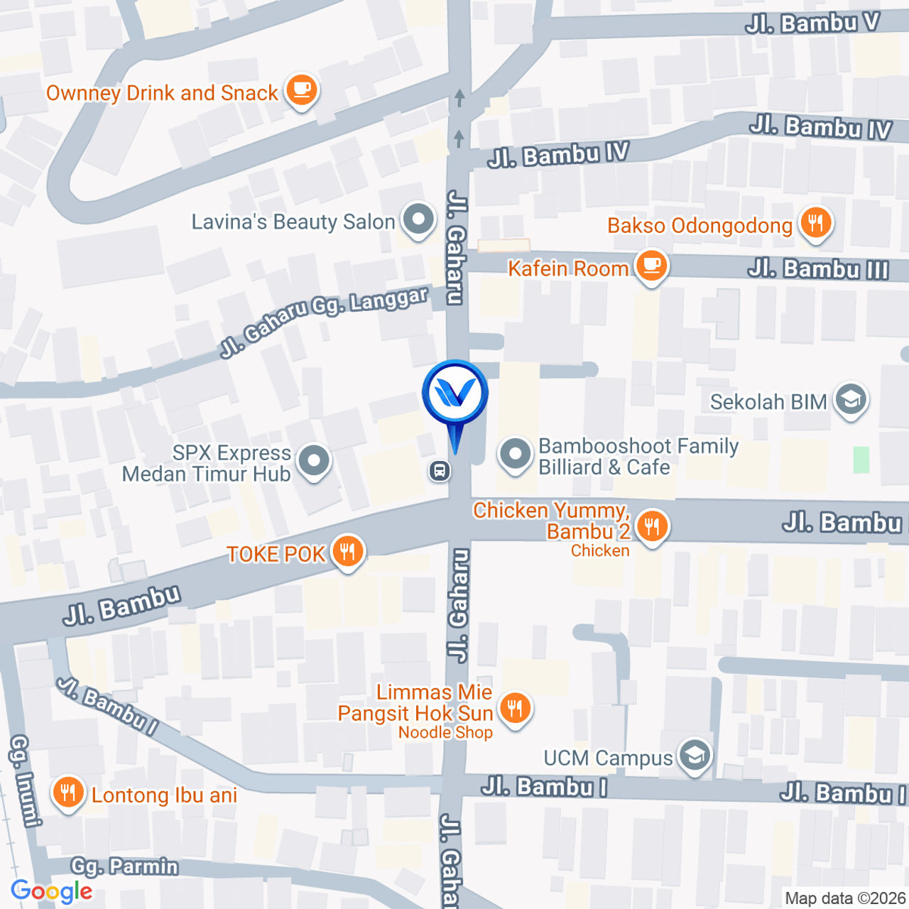 Peta Lokasi Jl. Gaharu Simpang Jl. Adam Malik, Medan