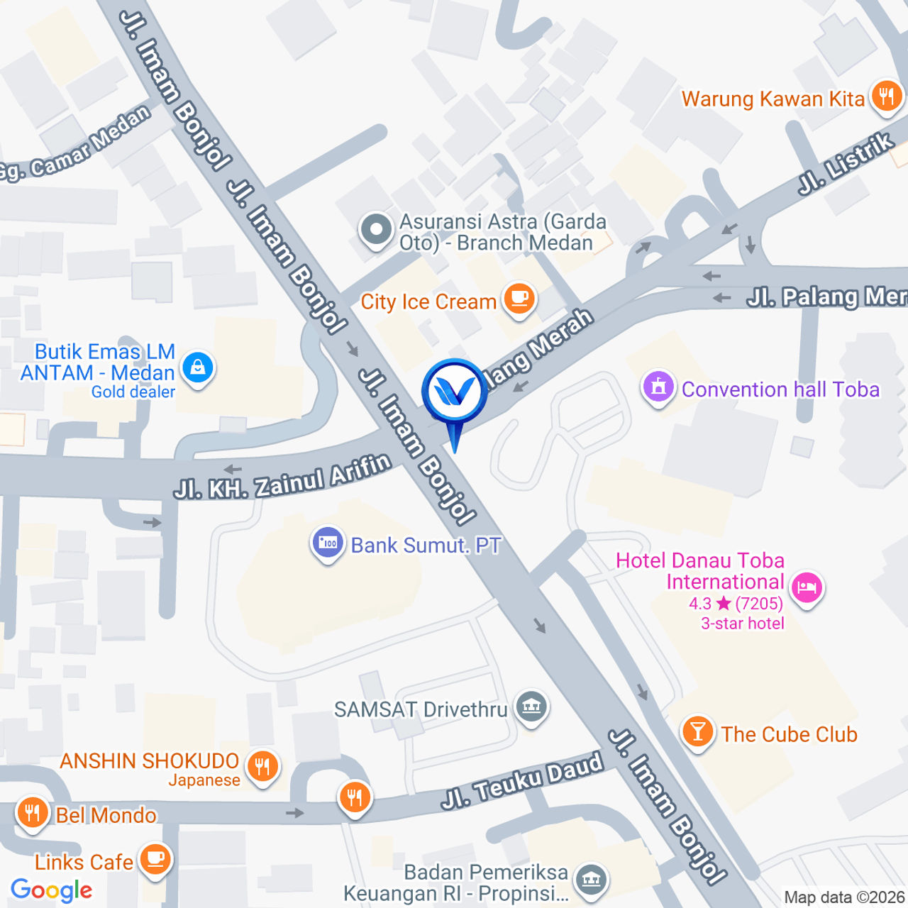 Peta Lokasi JL. IMAM BONJOL (DPN. HOTEL DANAU TOBA), Medan