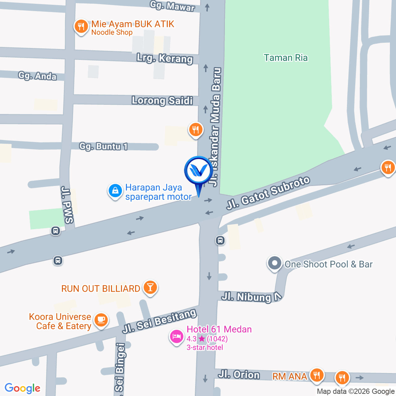 Peta Lokasi JL. Gatot Subroto sp Iskandar muda baru (Plaza Medan Fair ), Medan