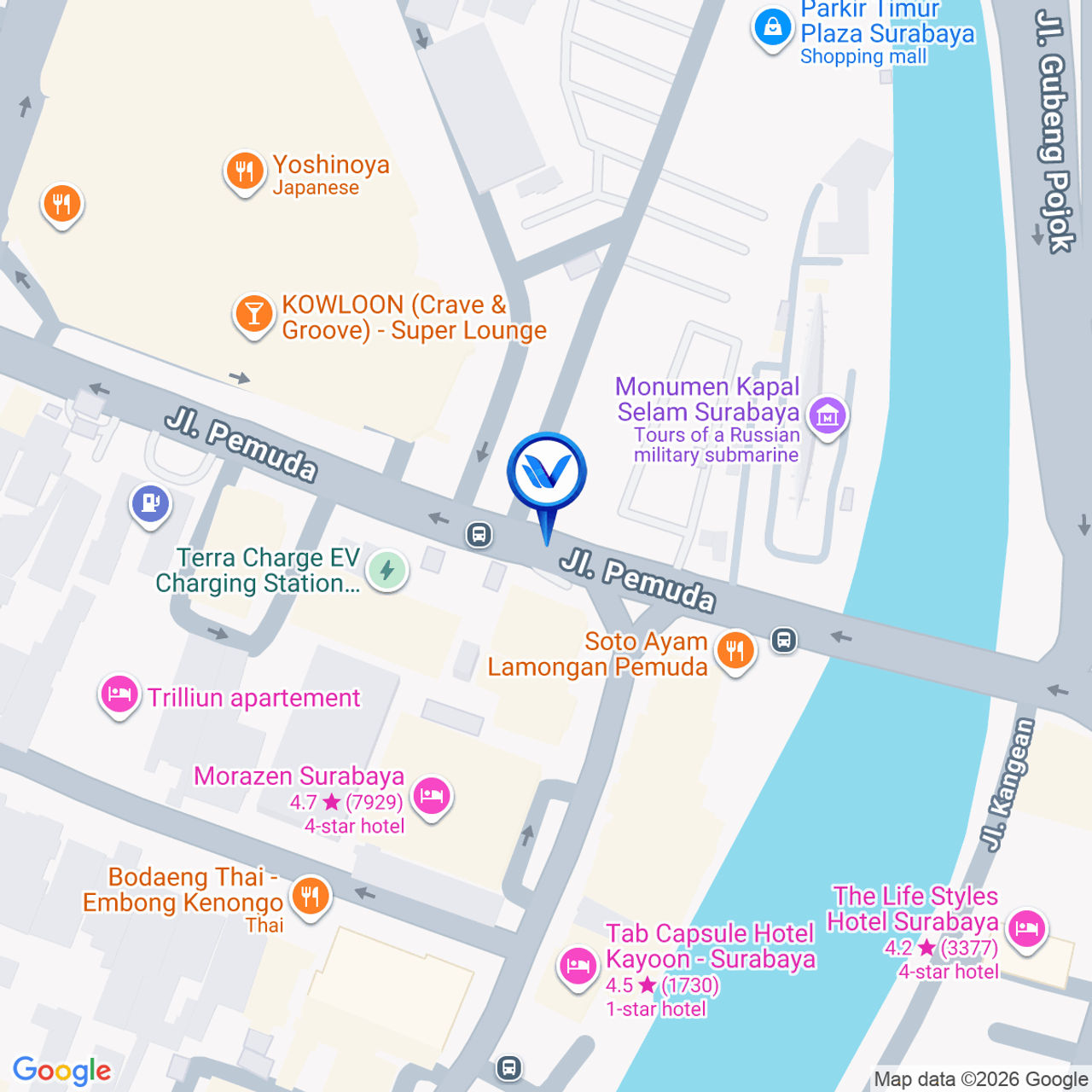 Peta Lokasi JL. Pemuda (Grapari Telkomsel), Surabaya