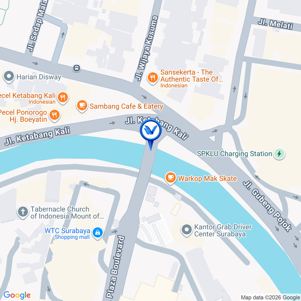Peta Lokasi Jl. Plaza Boulevard (WTC Mall), Surabaya