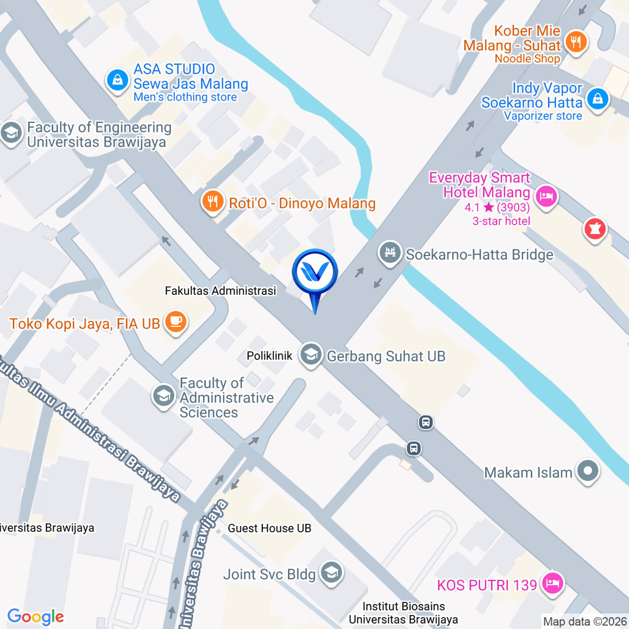 Peta Lokasi JL. MT. Haryono ( Traffic Light UB ), Malang