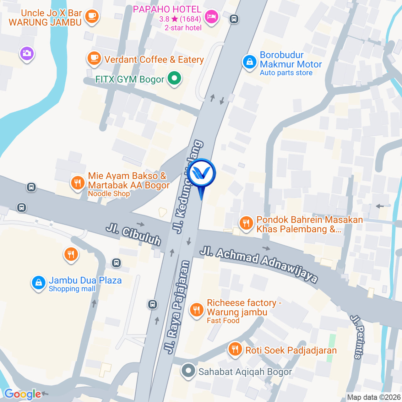 Peta Lokasi Perempatan Lampu Merah JL. Pajajaran (Depan Plaza Jambu dua), Bogor