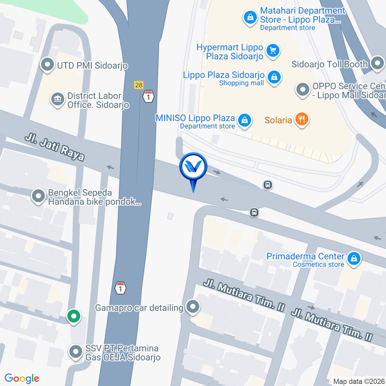 Peta Lokasi JL. Raya jati depan Lippo Plaza, Sidoarjo