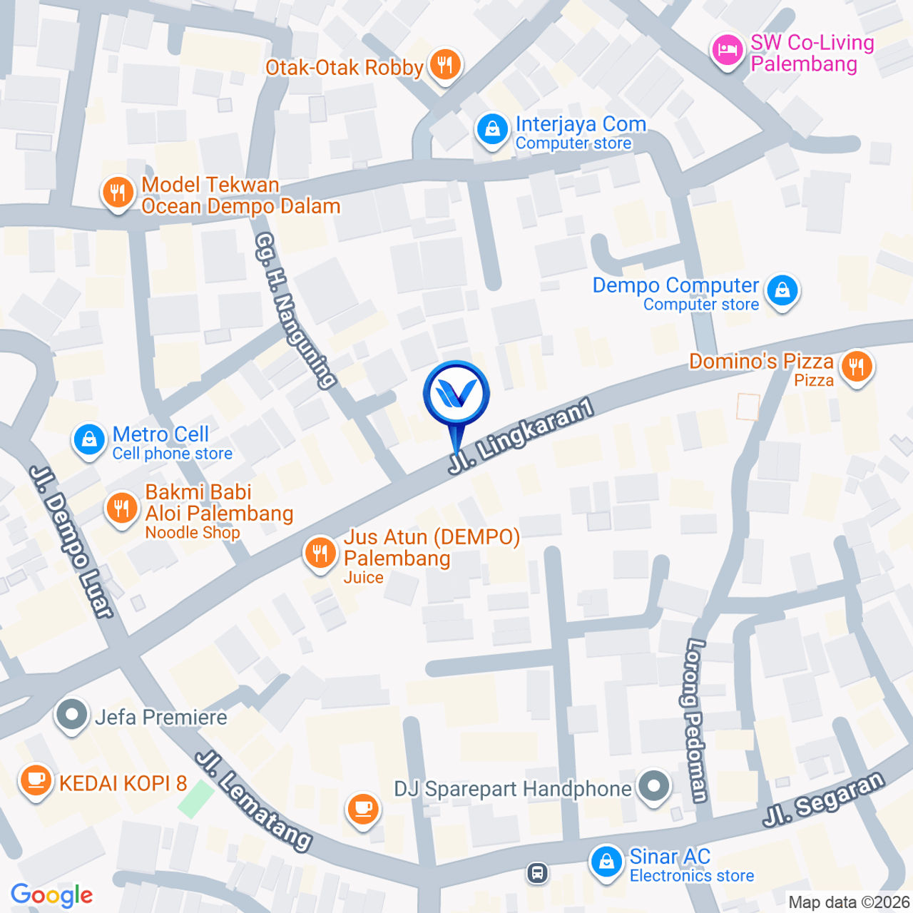 Peta Lokasi JL. Brigjen Pol A Kadir (Dempo), Palembang