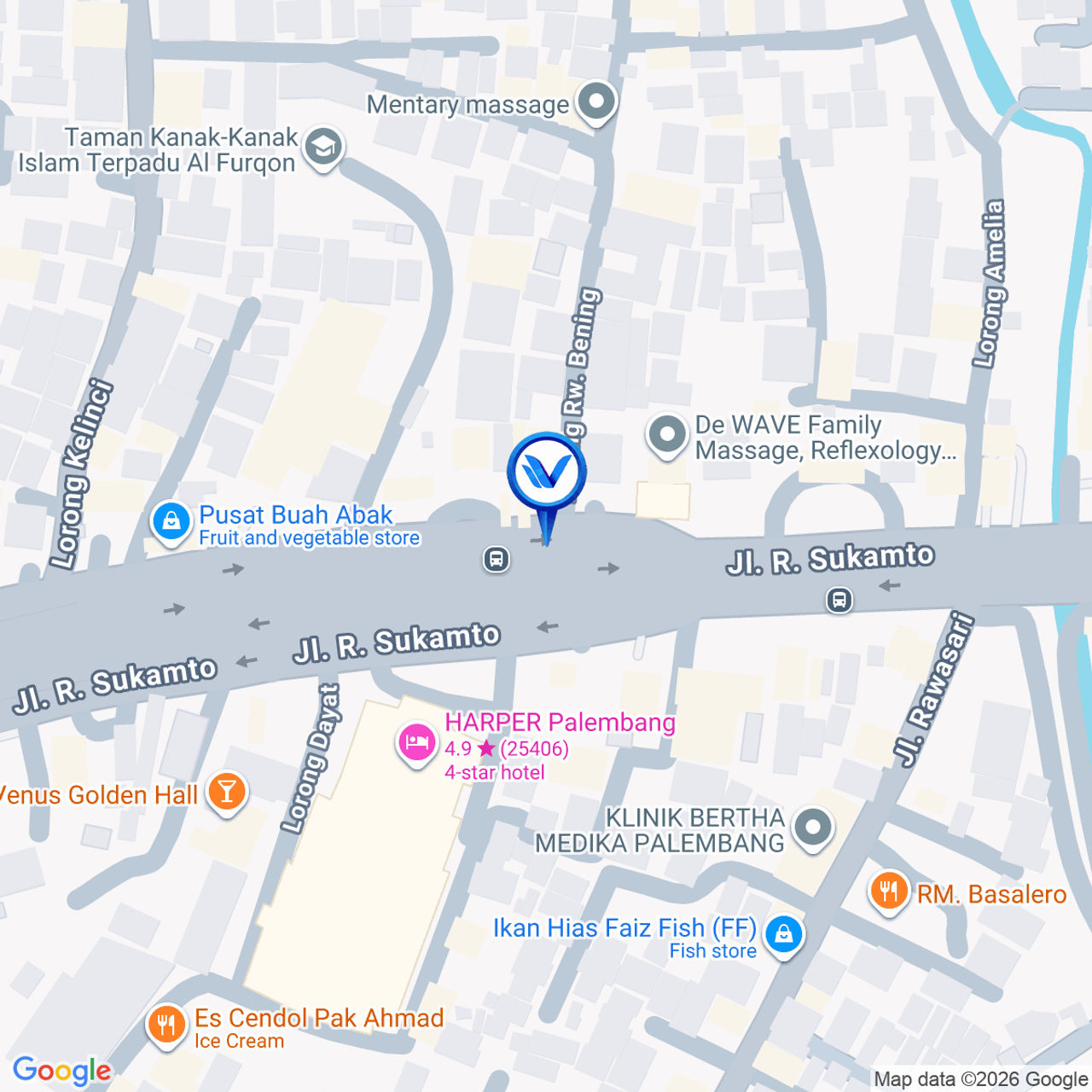 Peta Lokasi JL. R. Soekamto, Palembang