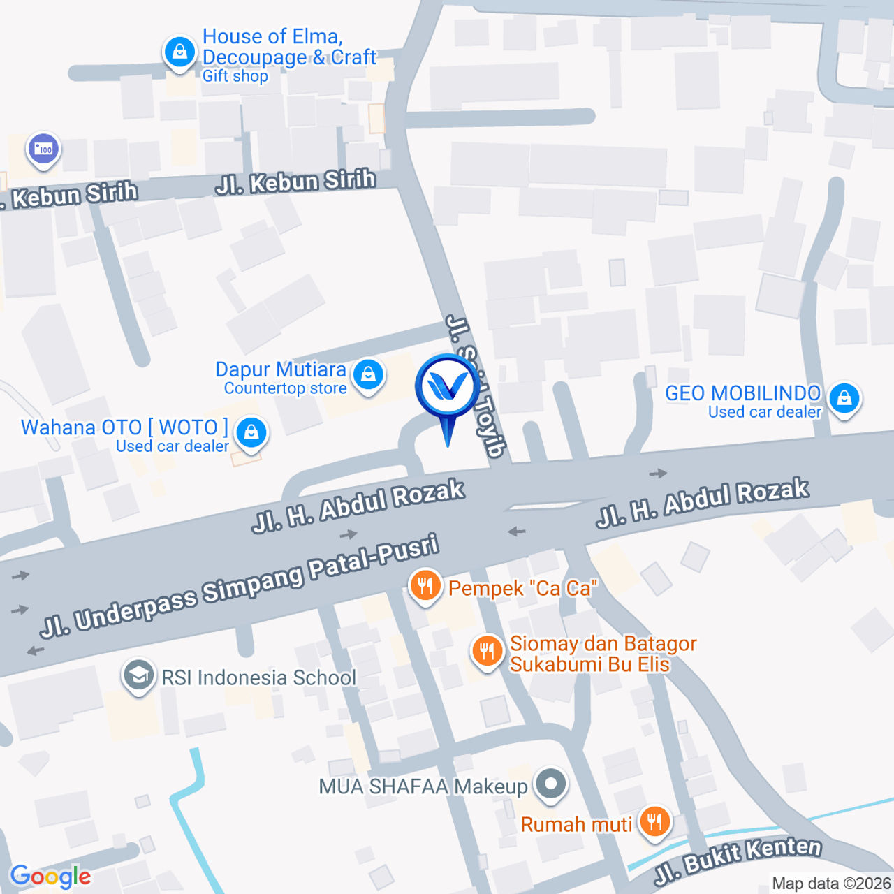 Peta Lokasi JL. Residen A.Rozak ( depan dapur mutiara), Palembang