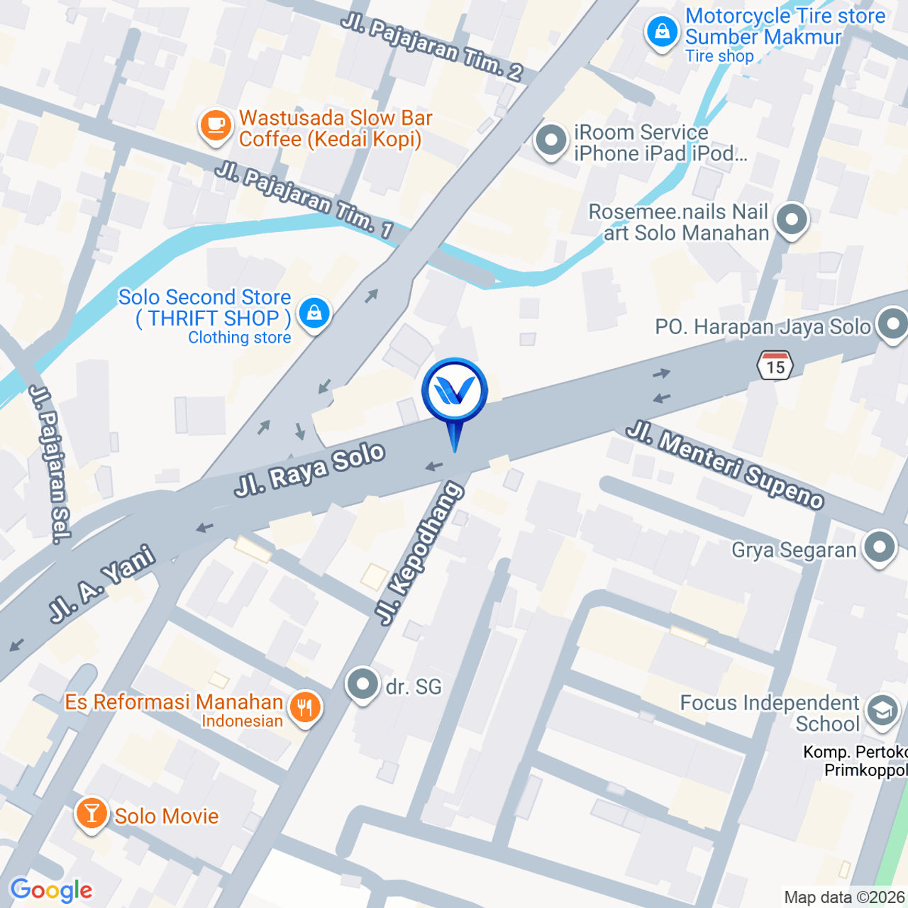 Peta Lokasi JL. A. YANI (PERTIGAAN JL. LETJEN SUPRAPTO), SOLO