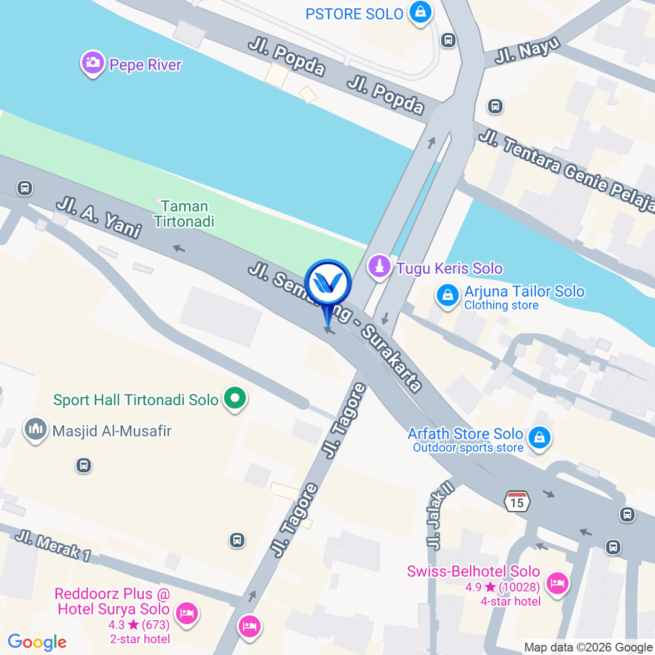 Peta Lokasi JL. A. YANI SOLO (depan Terminal Tirtonadi), Solo