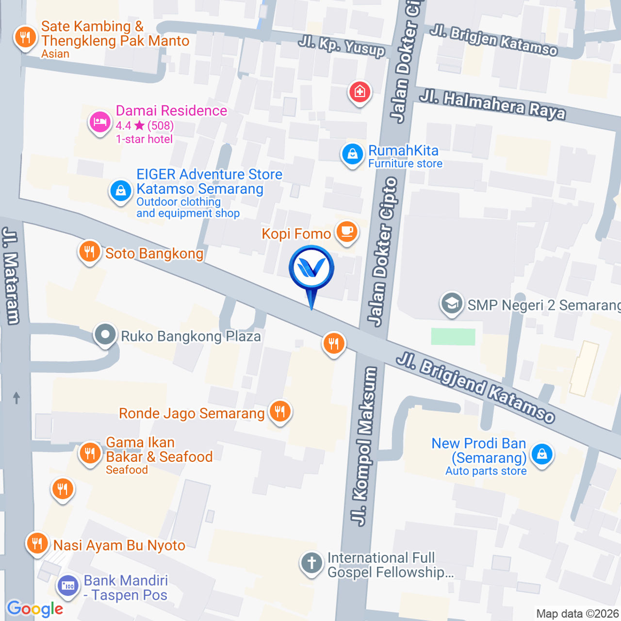 Peta Lokasi JL. Brigjend Katamso (Perempatan Milo), Semarang