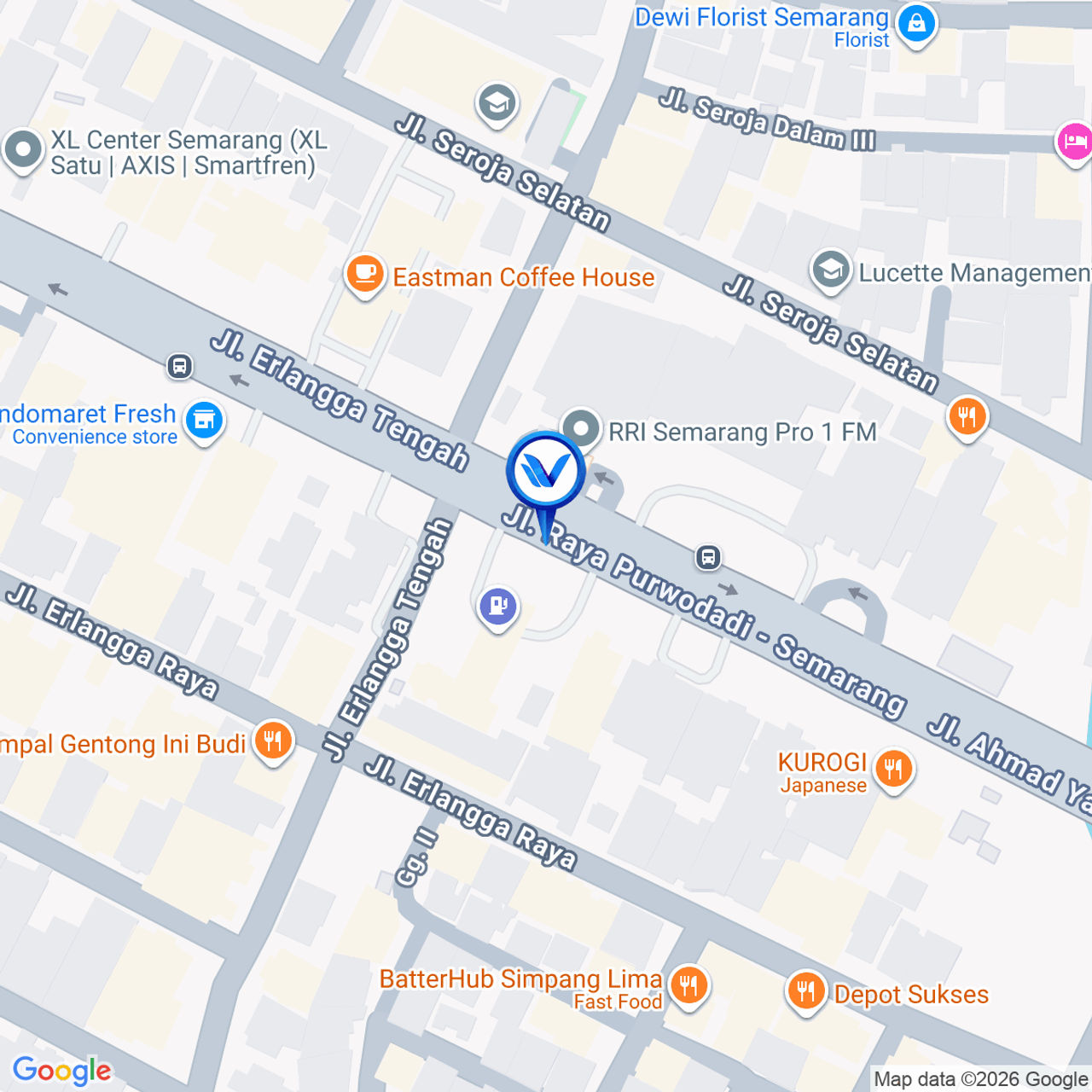 Peta Lokasi JL. Ahmad Yani seberang RRI, Semarang