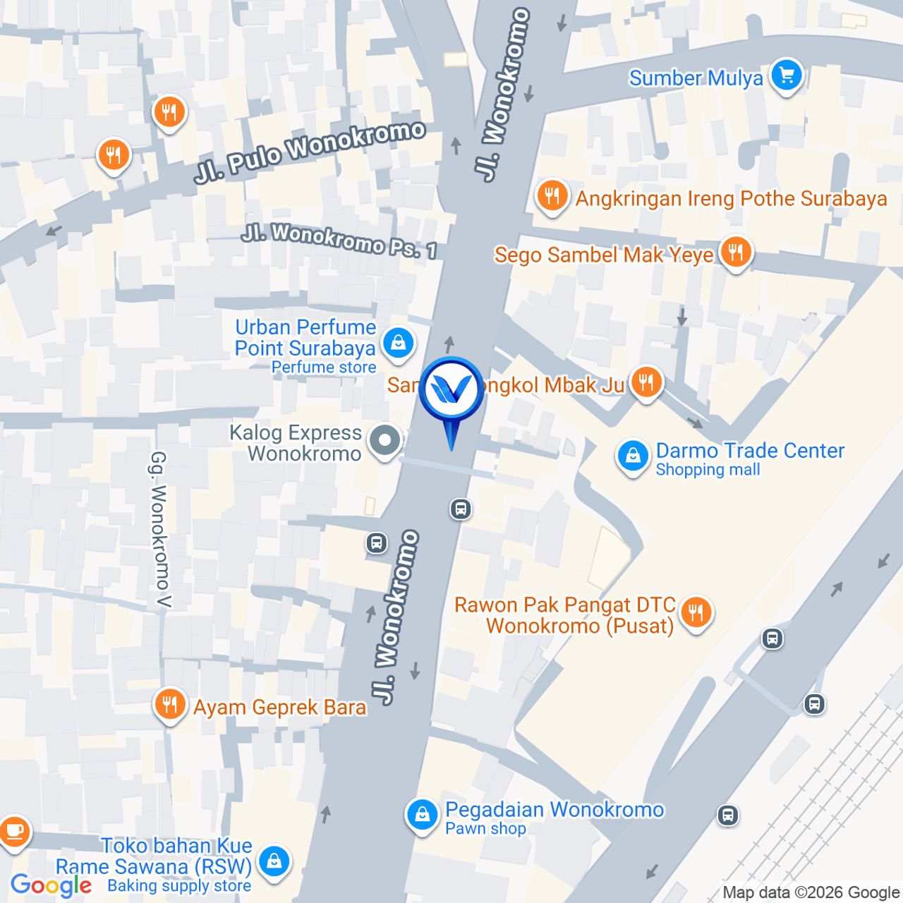 Peta Lokasi JL. Wonokromo (Depan DTC), Surabaya