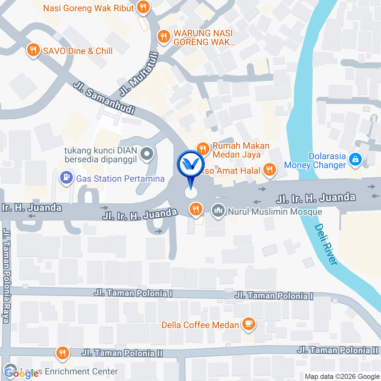 Peta Lokasi JL. Juanda Simp. Jl. samanhudi (Tugu Juanda), Medan