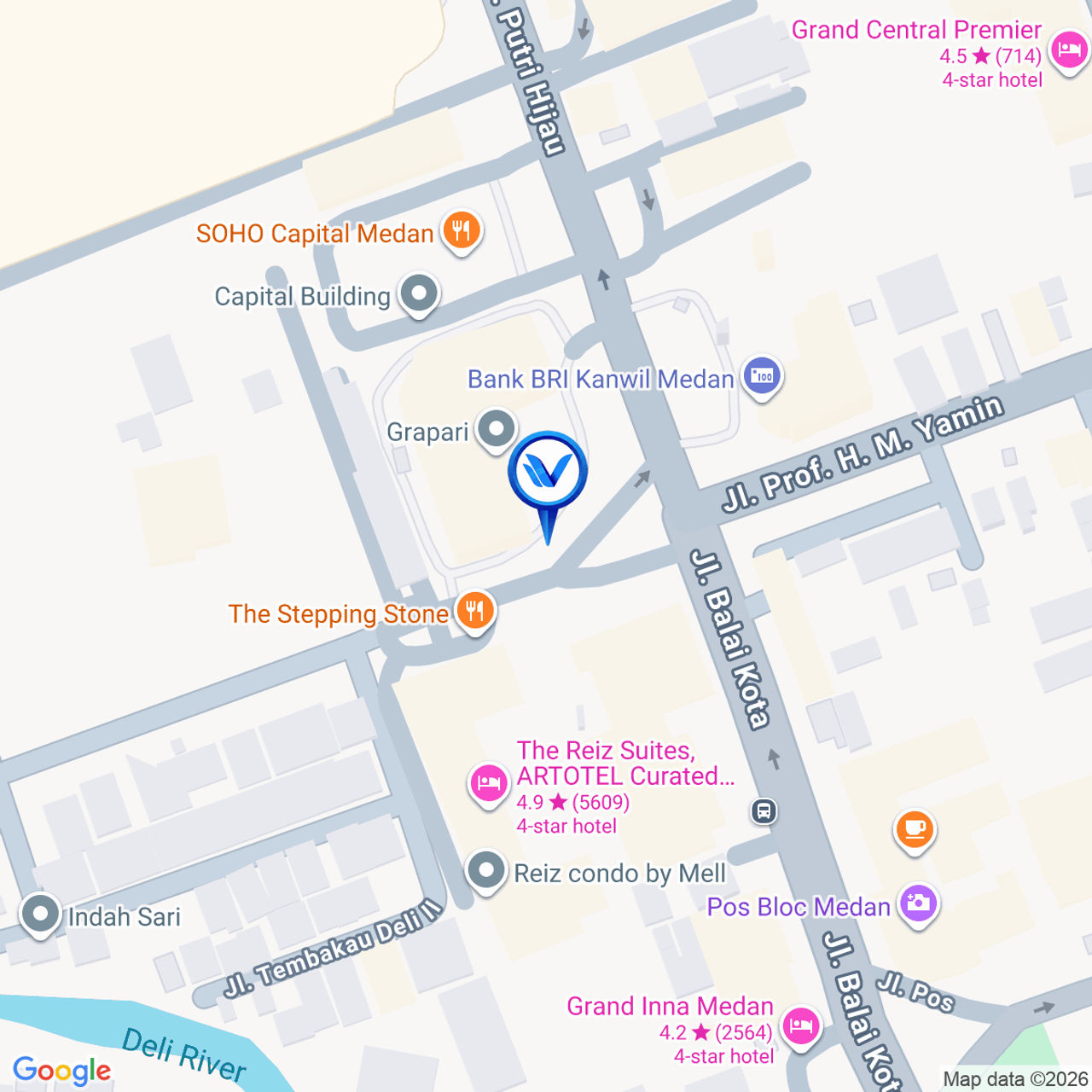 Peta Lokasi JL. Putri Hijau Sp. Jl. HM Yamin (Gedung Merah Putih), Medan