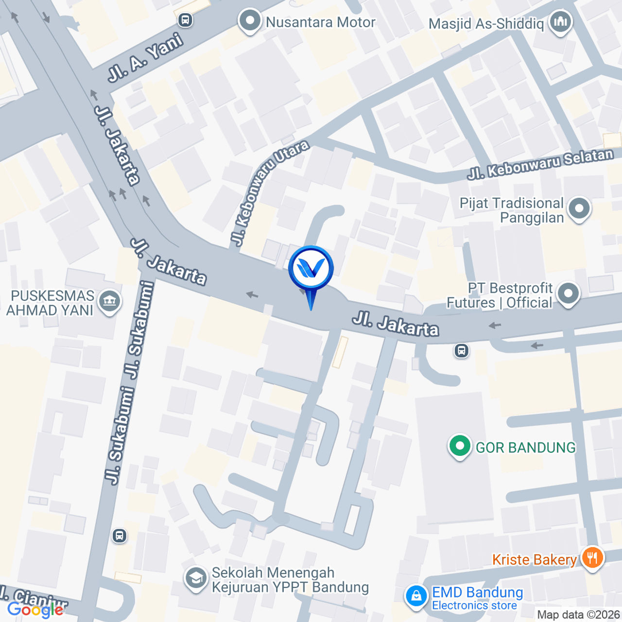 Peta Lokasi JL. Jakarta no. 12, Bandung