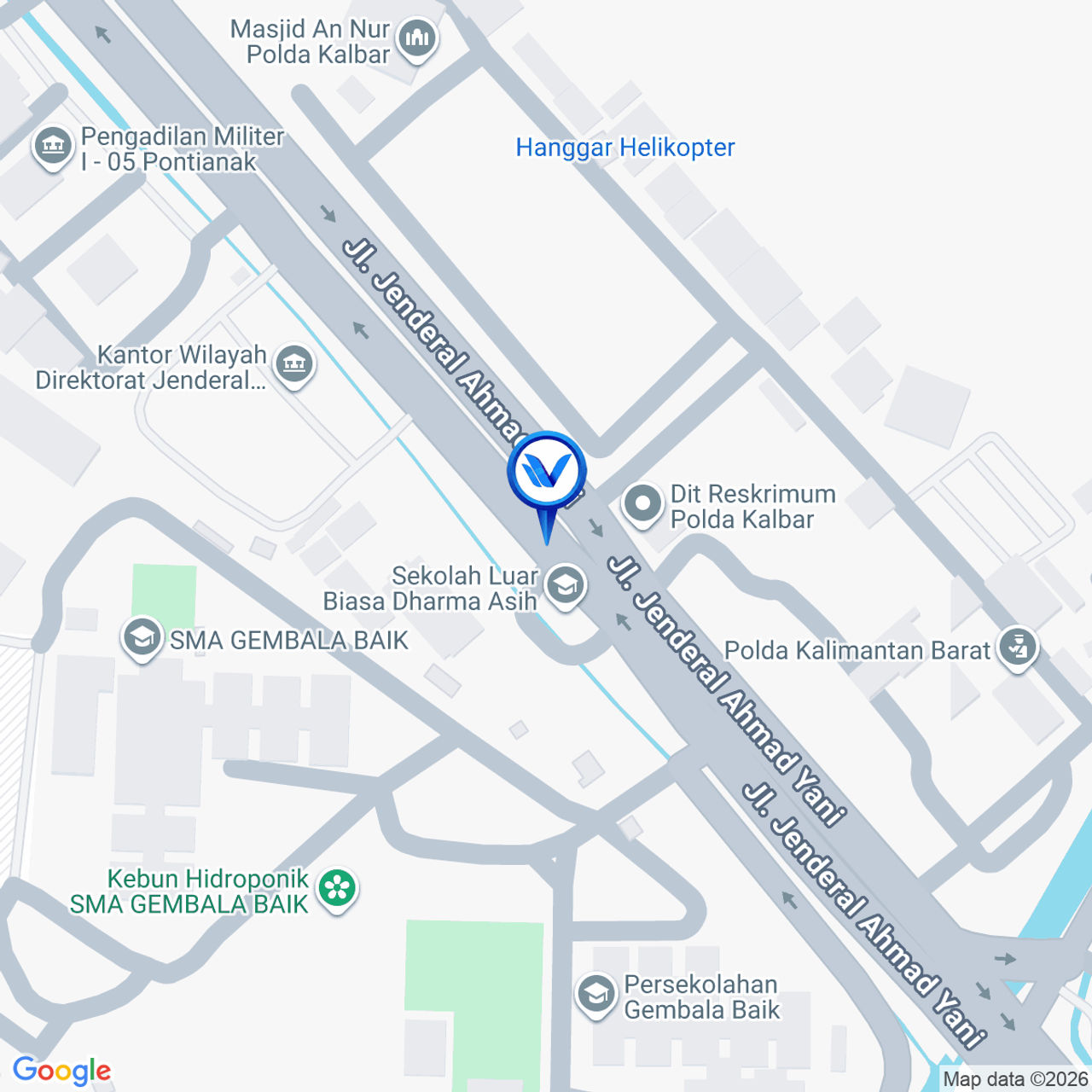 Peta Lokasi JL. Jend Ahmad Yani (Depan SLB Dharma Asih), Pontianak