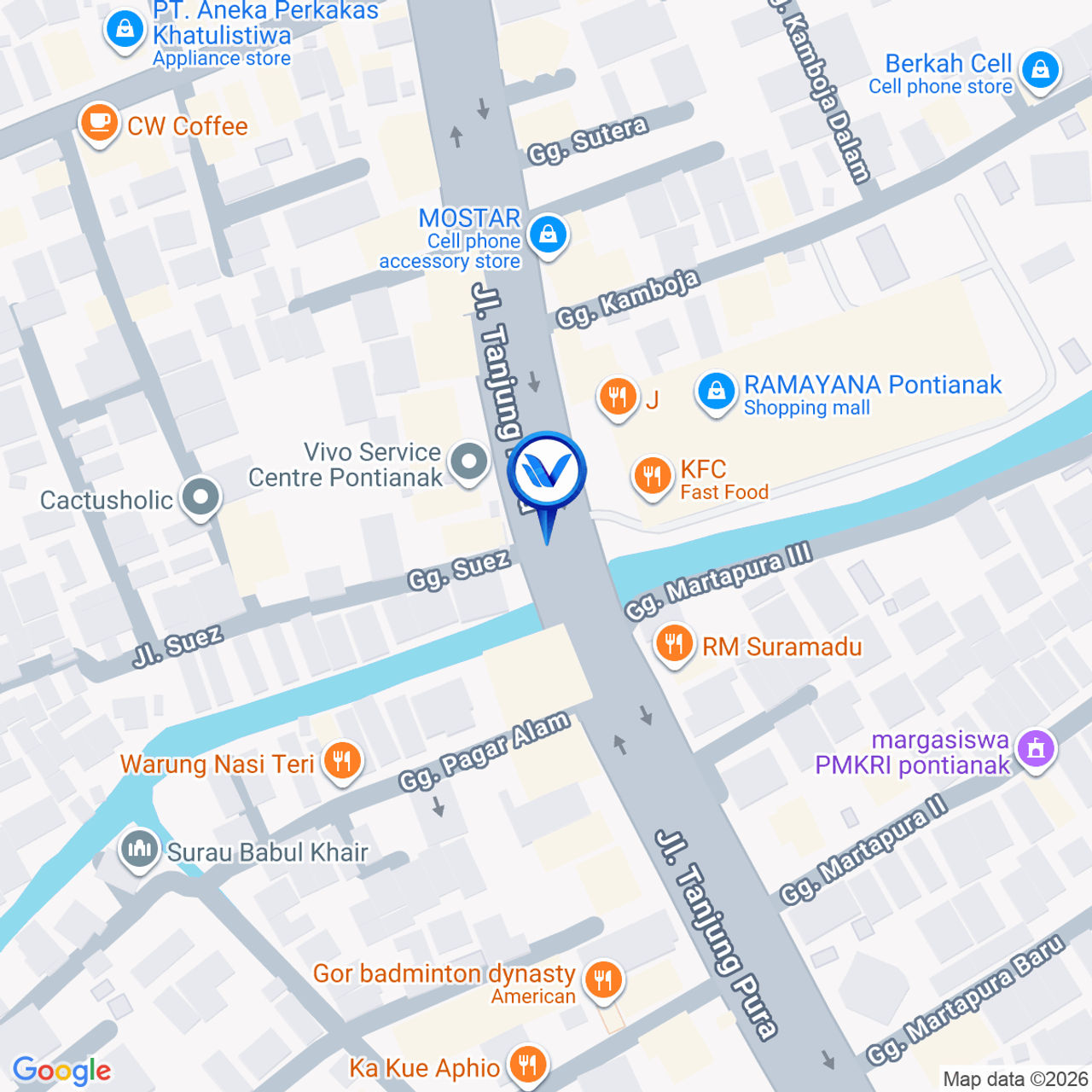 Peta Lokasi Median Jl. Tanjungpura Depan Ramayana Mall, Pontianak