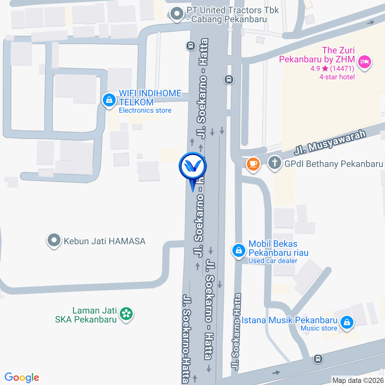 Peta Lokasi JL. SOEKARNO HATTA, DEPAN TRANSMART, PEKANBARU