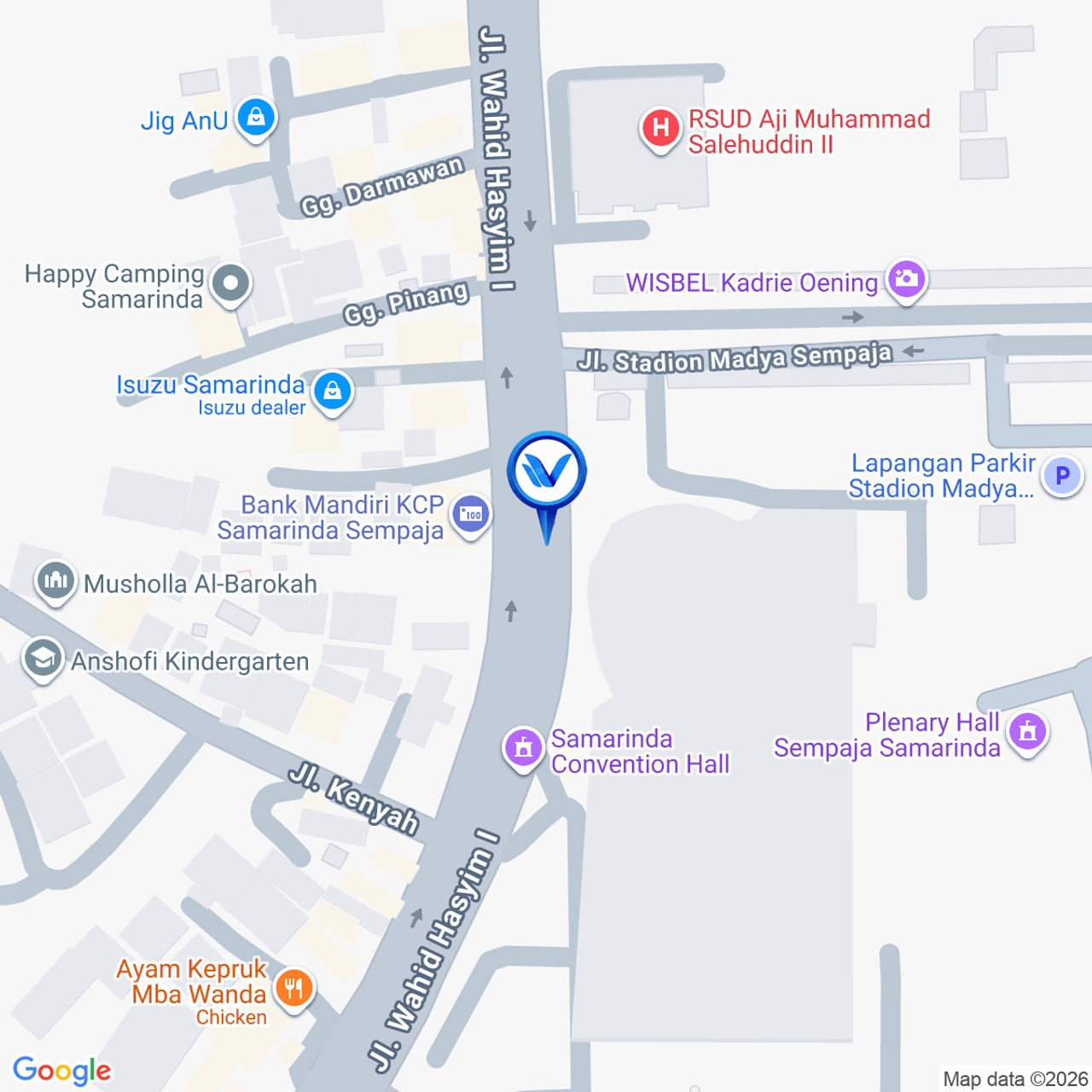 Peta Lokasi JL. Wahid Hasyim I Dekat Stadion Sempaja, Samarinda