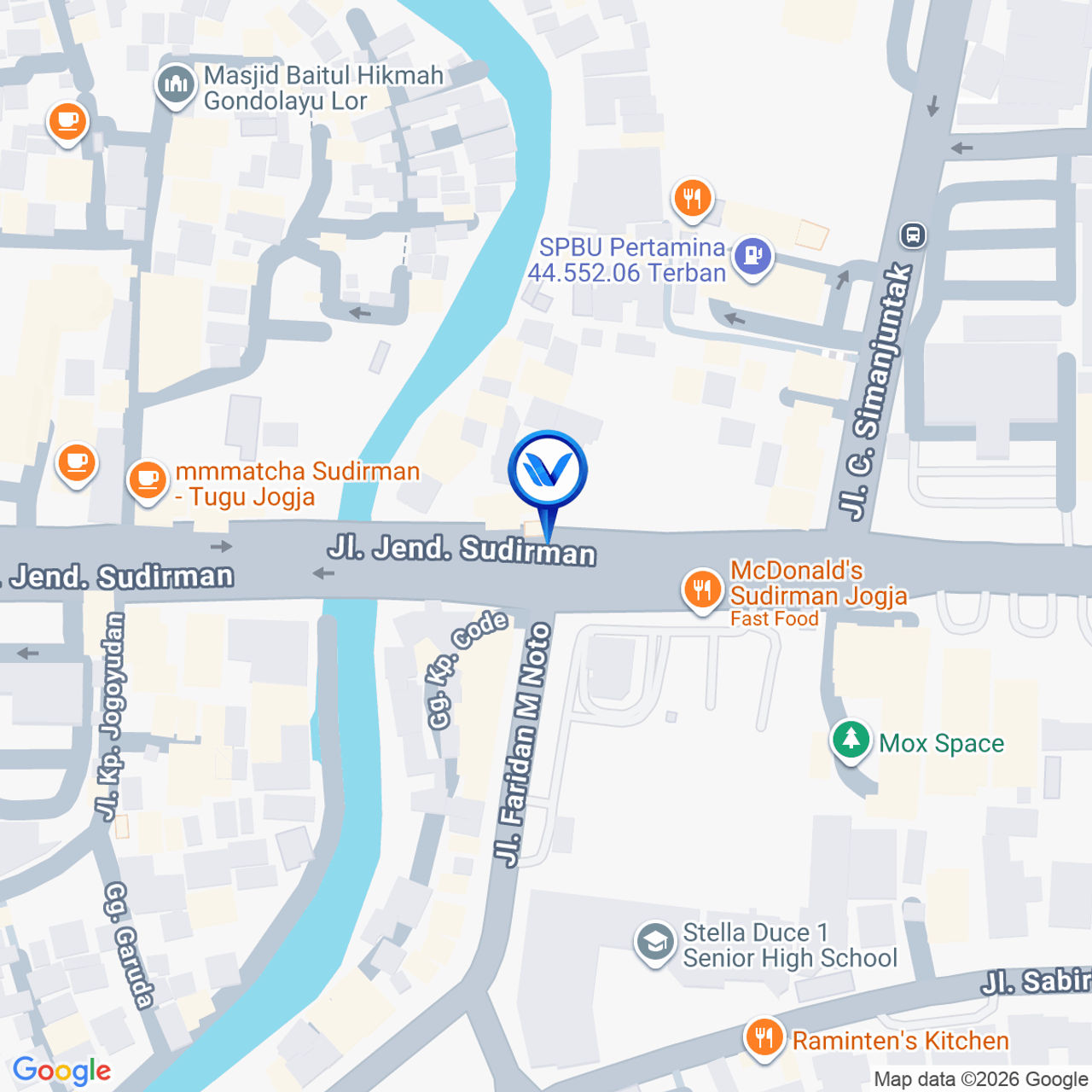 Peta Lokasi JL. Jend. Sudirman, Yogyakarta