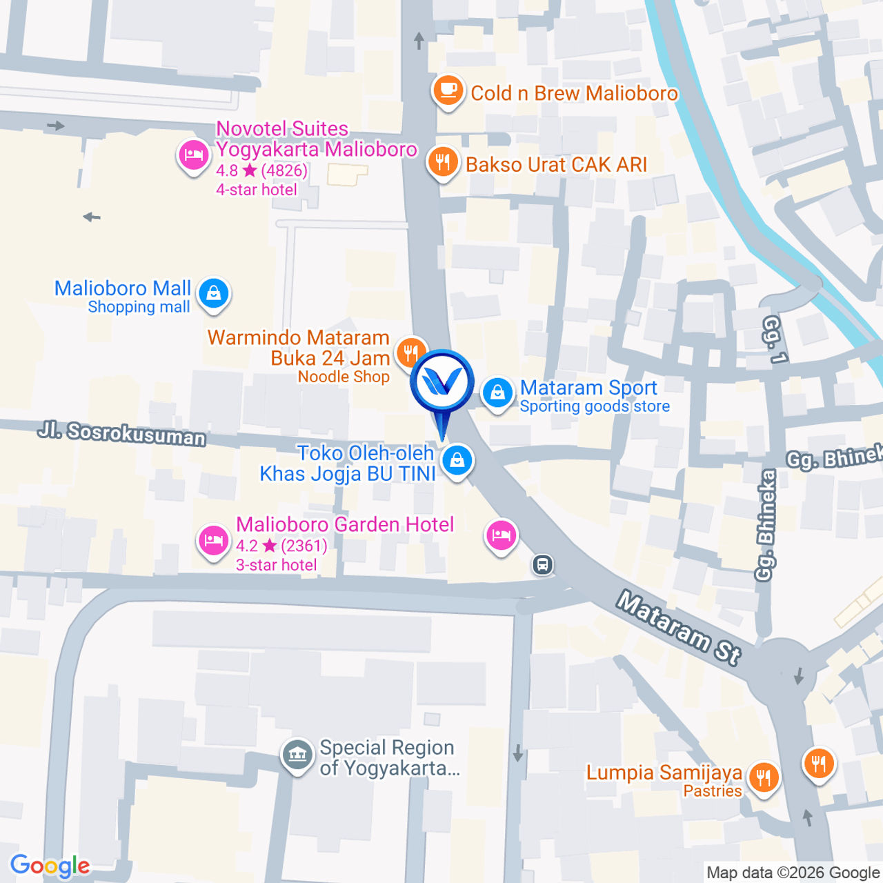 Peta Lokasi JL. Mataram (Pusat Oleh-oleh), Yogyakarta