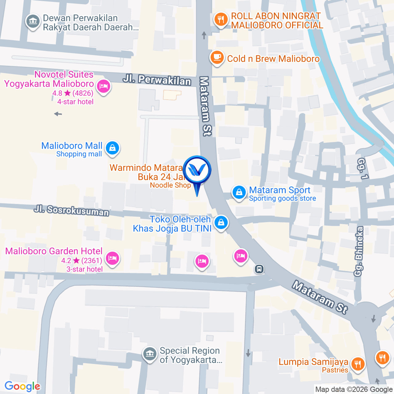 Peta Lokasi JL. Mataram (Pusat Oleh-oleh), Yogyakarta