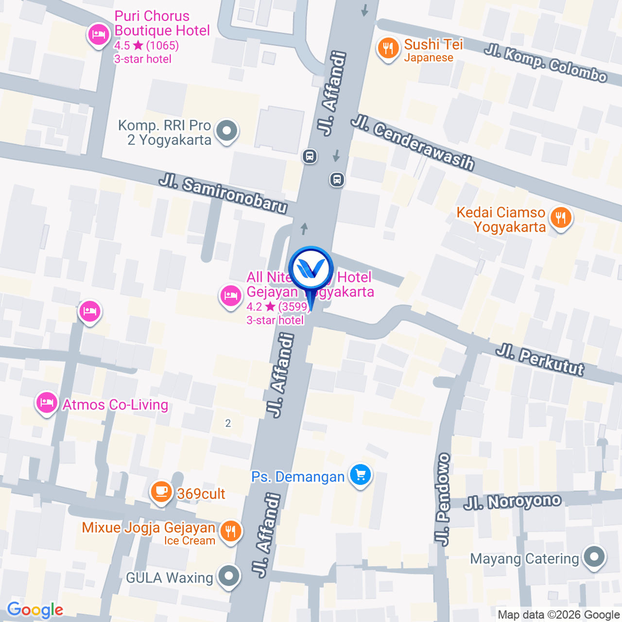 Peta Lokasi Jl. Affandi / Gejayan ( Batas kota / Warung Tiktok ), Yogyakarta