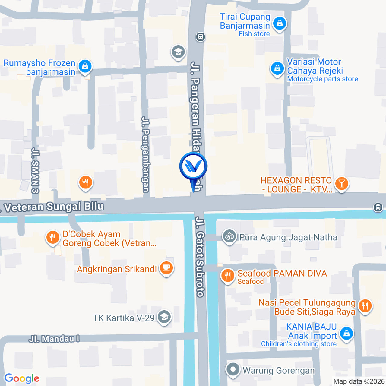 Peta Lokasi JL. P Hidayatullah / Jl. Gatsu Bn. Anyar Kota BJM, Banjarmasin