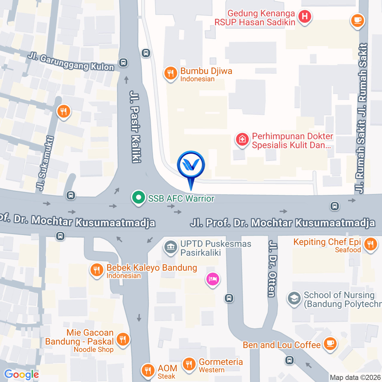 Peta Lokasi JL. Flyover Pasupati (Depan RS. Hasan Sadikin), Bandung