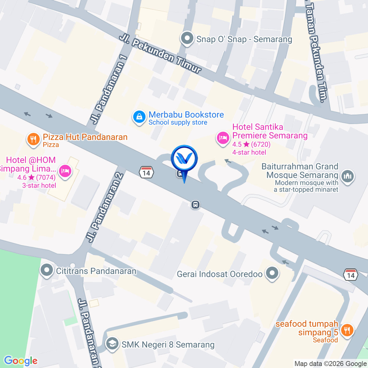 Peta Lokasi JL. PANDANARAN, SEMARANG