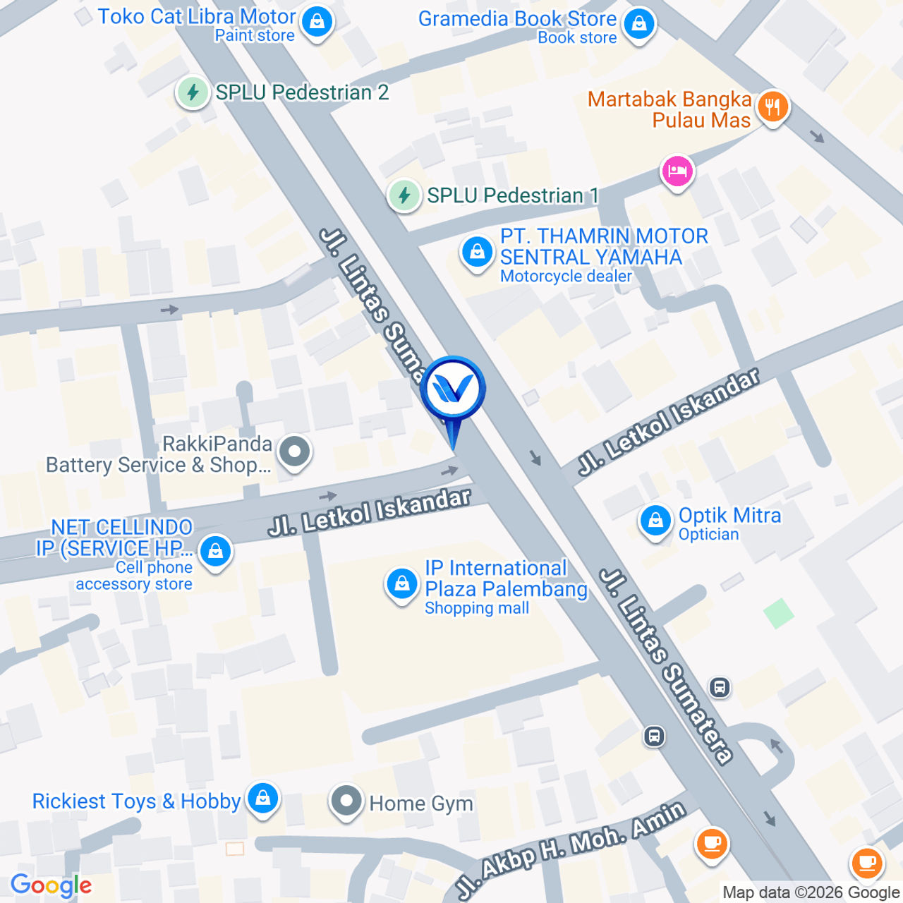 Peta Lokasi JL. Jend Sudirman (Simpang International Plaza), Palembang