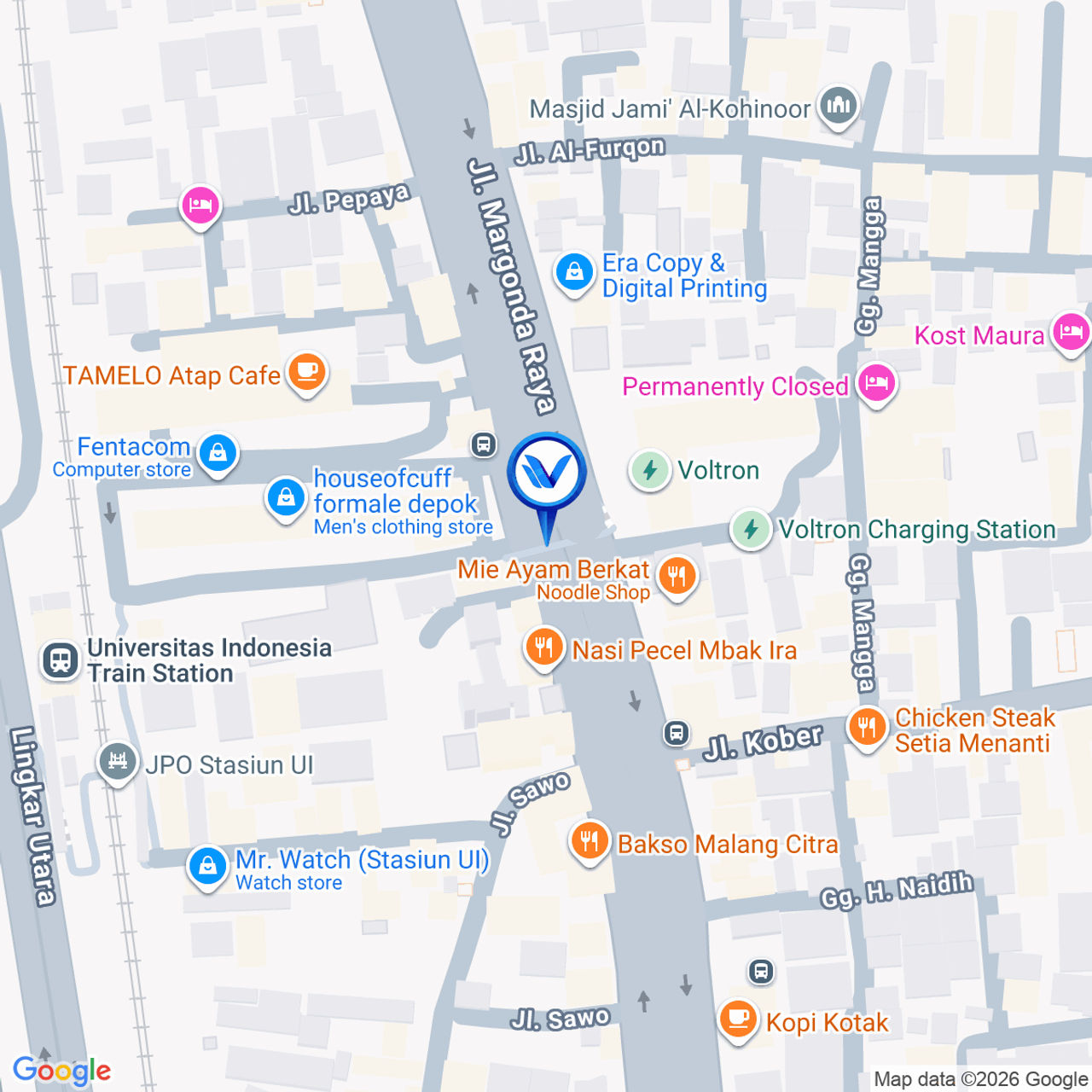 Peta Lokasi JL. Margonda Raya (EVENCIIO Apartment), Depok