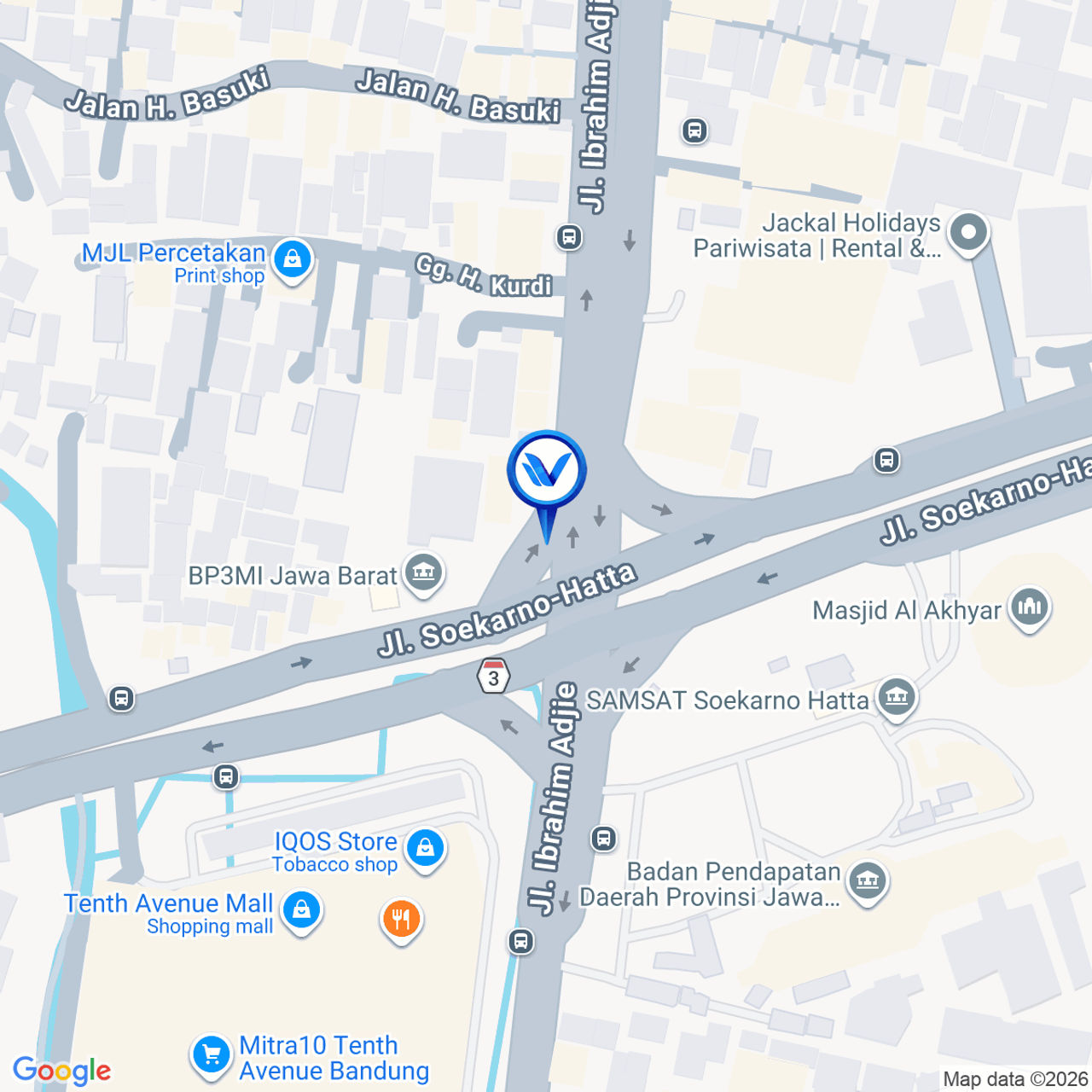 Peta Lokasi Perempatan JL. Soekarno Hatta Samsat, Bandung