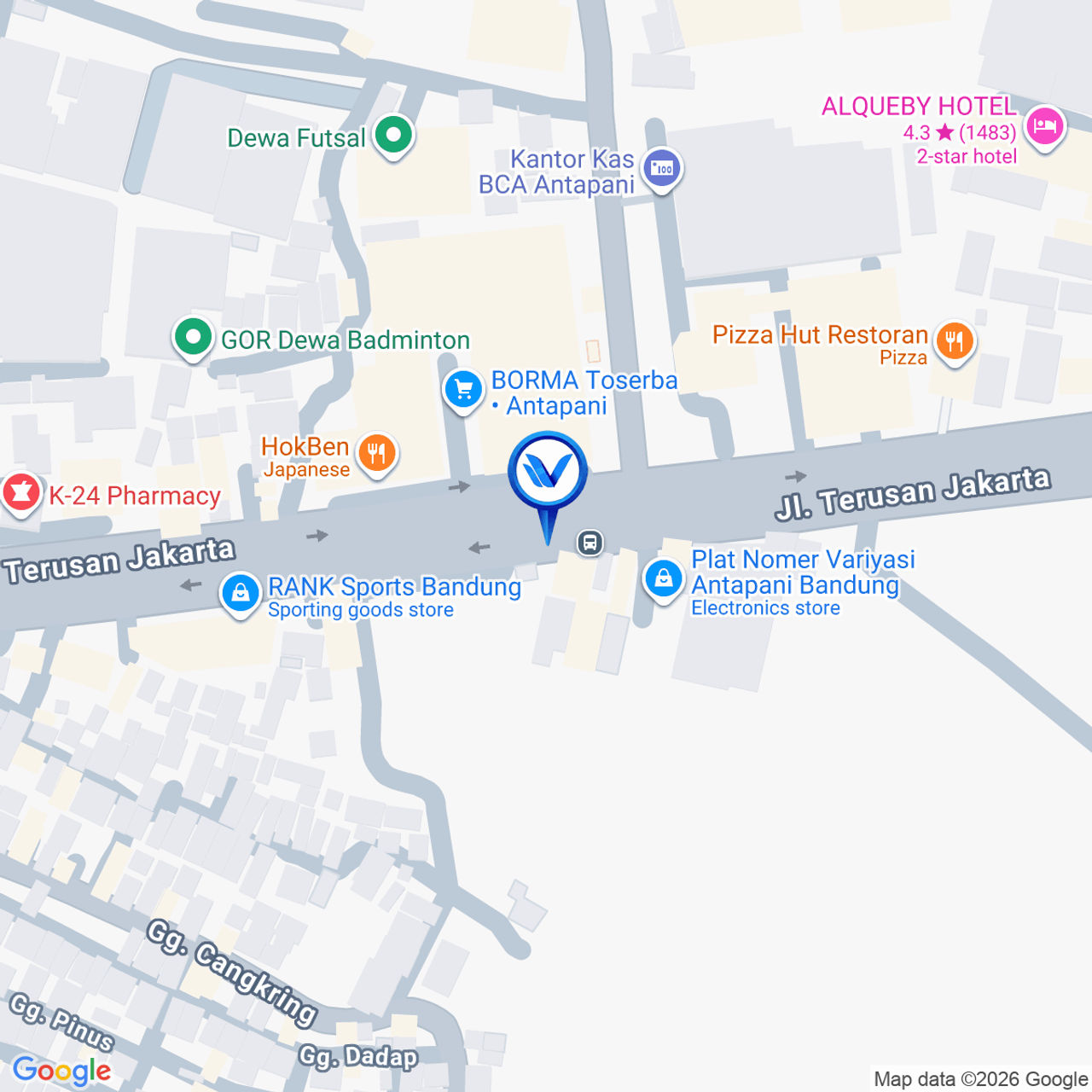 Peta Lokasi Jl. Terusan Jakarta (Jl. Antapani), Bandung